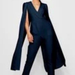 Cape Woven Tailored Jumpsuit